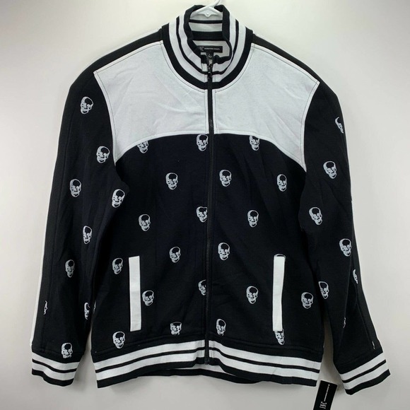 INC International Concepts Other - INC International Concepts Mens Skull-Print Track Jacket White Black L